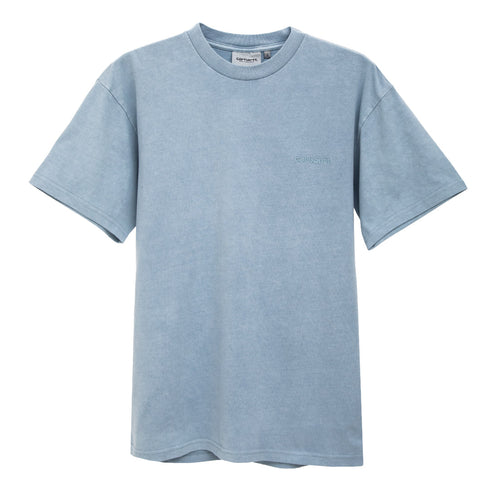 Carhartt WIP S/S Duster Script T-Shirt Misty Sky Garment Dyed I033622 Degli Uberti